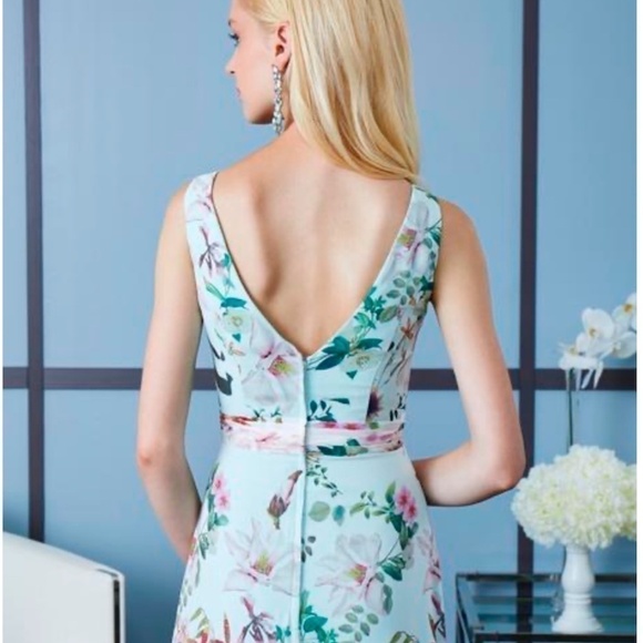 FLORAL Dress, Sleeveless, Size 16, New With Tags, Teal Colour, No Alterations - Picture 14 of 16